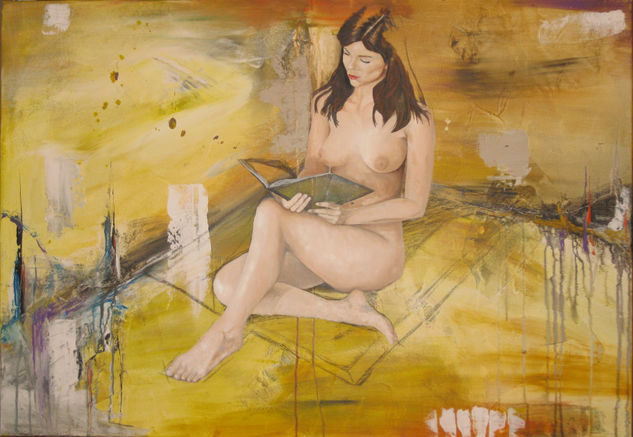 leyendo Mixed media Canvas Nude Paintings