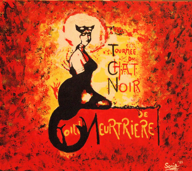 Chat Noir Acrylic Canvas Others