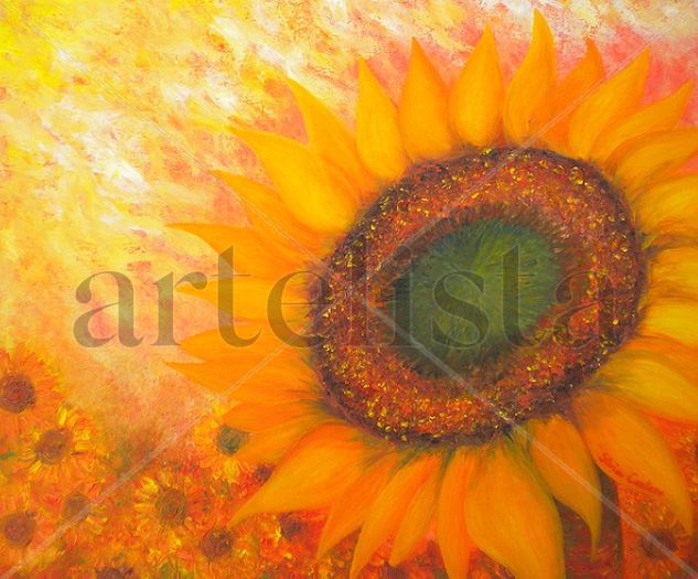 Agosto. Nutrición. Alimento sol Oil Canvas Landscaping