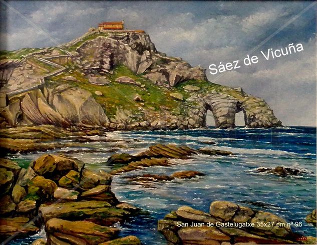 Gastelugatxe 27x35 cm 96 Óleo Lienzo Paisaje