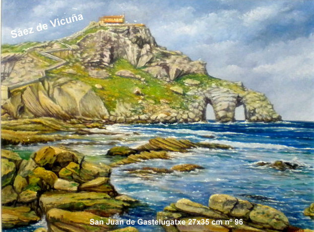 Gastelugatxe 27x35 cm 96 Óleo Lienzo Paisaje