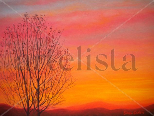 Diciembre. Atardecer Oil Canvas Landscaping