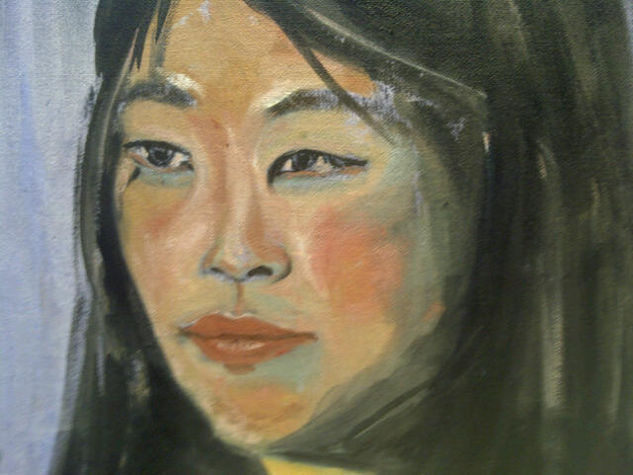 retrat Kelly Jung Óleo Tabla Retrato