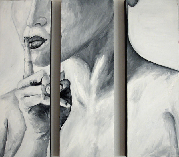 Silencio Oil Canvas Figure Painting