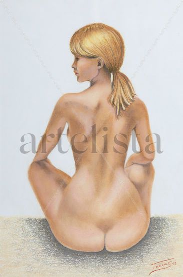 Noia Rossa Pastel Card Nude Paintings