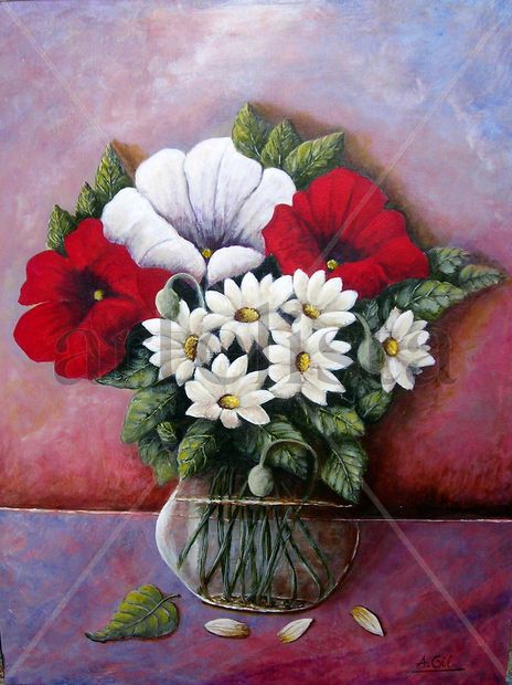 Petunias y margaritas