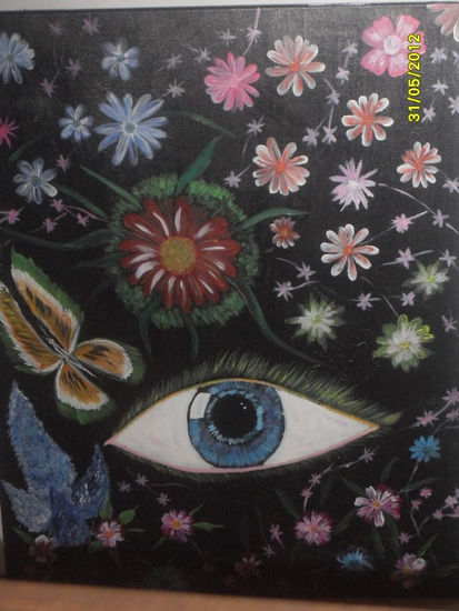 ojo de la vida Acrylic Canvas Floral Painting