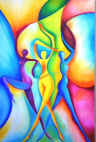 LAS TRES GRACIAS Oil Canvas Figure Painting