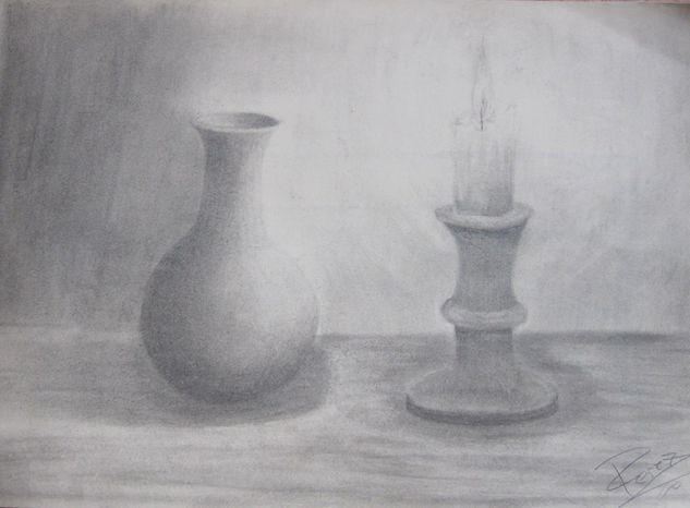 jarrón y vela Graphite Paper Landscaping