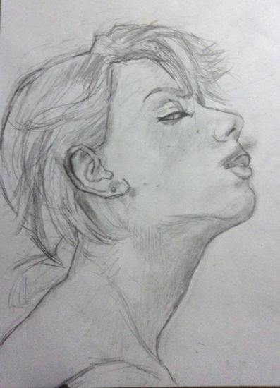 Perfil de mujer Graphite Card Portrait