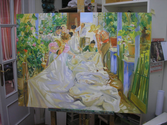 copia de cosiendo las velas de Sorolla Oil Panel Landscaping