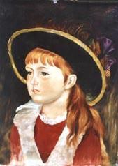 niña con sombrero Óleo Lienzo Retrato