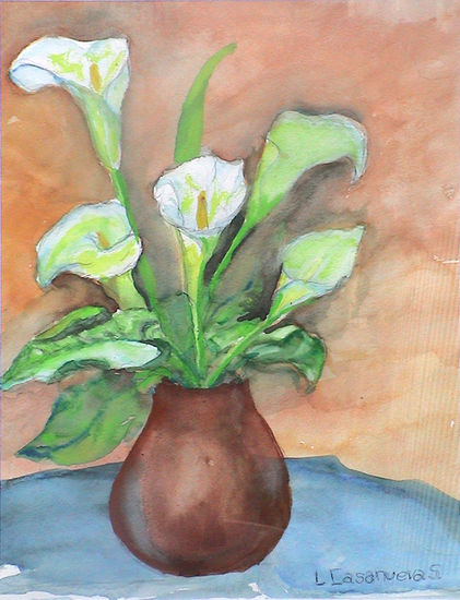 Calas Watercolour Card Floral Painting