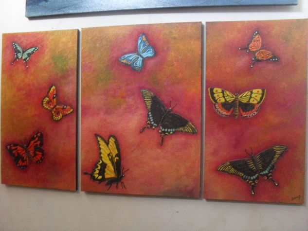 Vuelo de mariposas Oil Canvas Landscaping