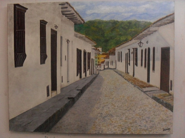 Calle colonial Giron Oil Canvas Landscaping