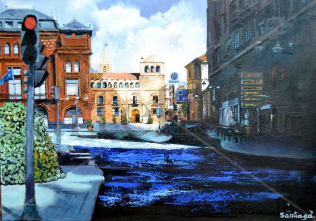 Plaza Santo Domingo Oil Canvas Landscaping