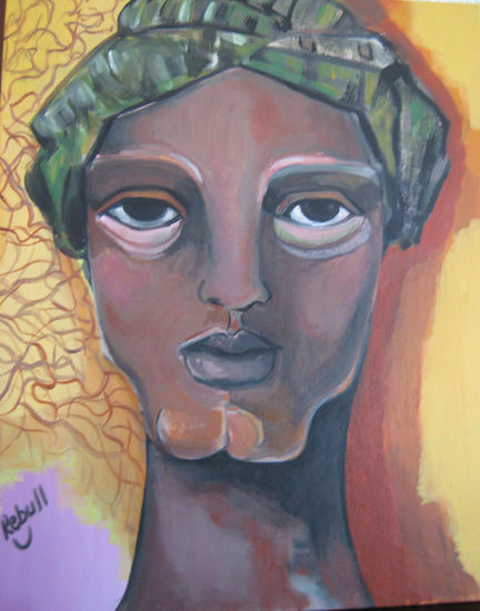 Negro Acrylic Panel Figure Painting