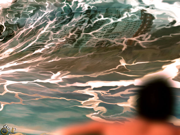 Reflejo de playa grande