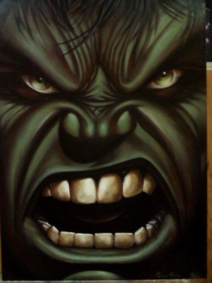 HULK Óleo Lienzo Retrato