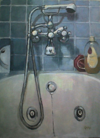 Baño 3 Oil Panel Still Life Paintings