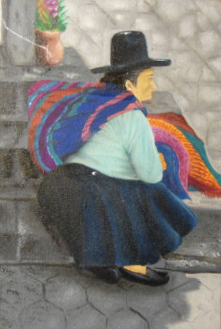 MUJER DE SAN BLAS-CUZCO Óleo Lienzo Retrato