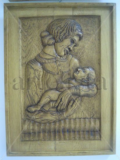 Señora con niño en brazos Carving Figurative