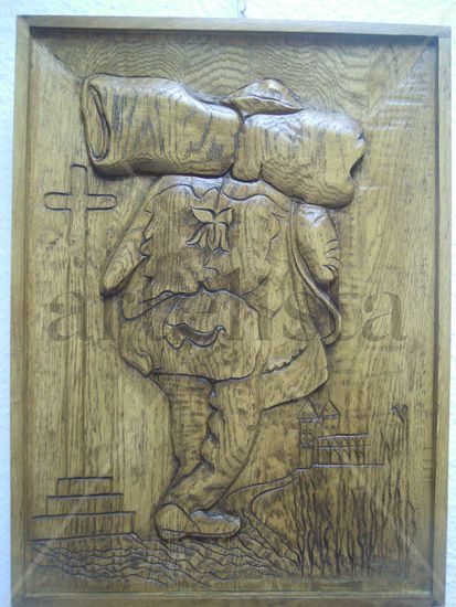 Peregrino visto de espalda (San Justo) Carving Figurative