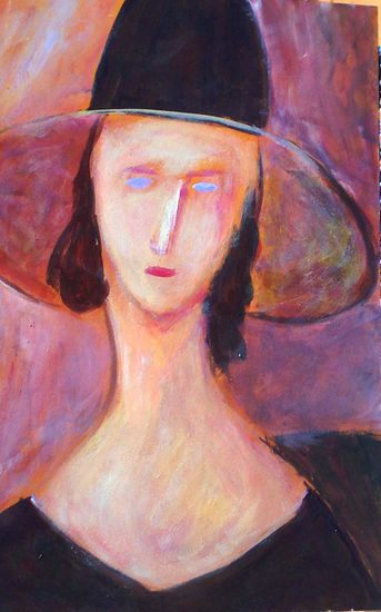 pintan Modigliani Acrylic Panel Portrait