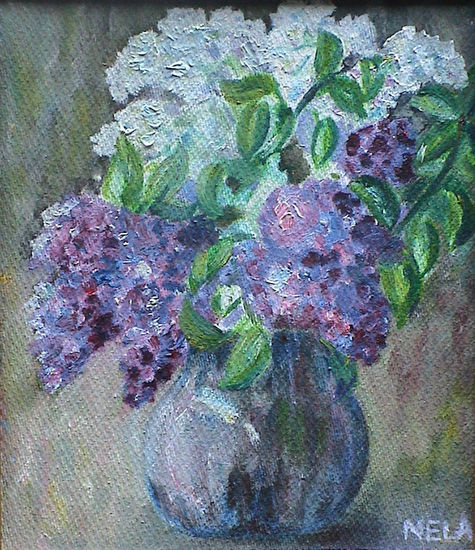 Lilas Oil Canvas Floral Painting