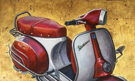 Vespas y coches antiguos