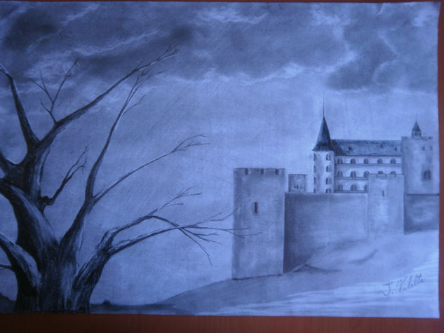 castillo Lápiz (Negro) Papel Paisaje