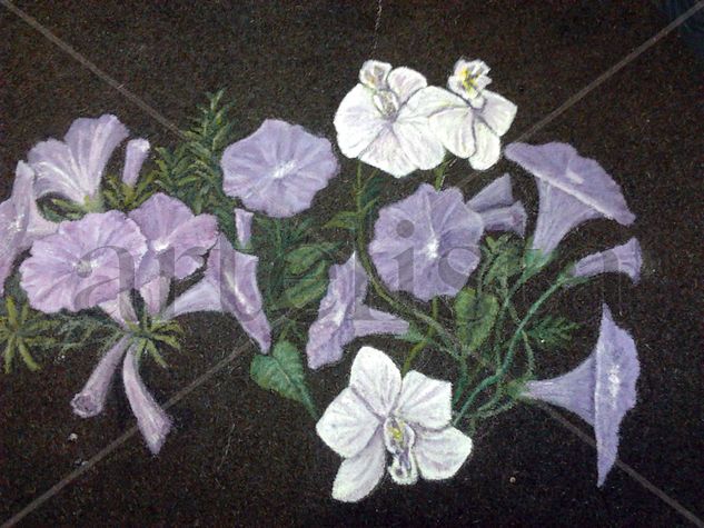 FLORES SOBRE MESA Acrylic Panel Floral Painting