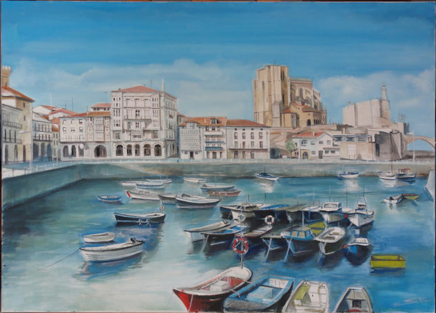 El puerto de Castro Urdiales (Cantabria) Oil Canvas Landscaping