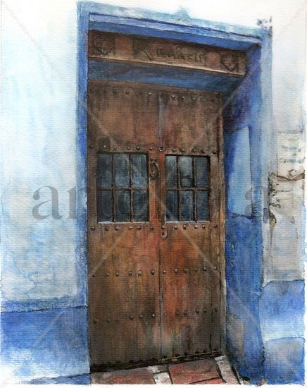 Puerta en Chaouen Watercolour Paper Still Life Paintings