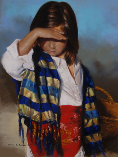 En verano Pastel Panel Figure Painting