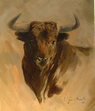 Cabeza de toro Oil Canvas Animals