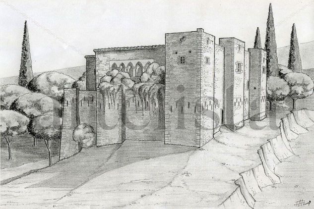 Castillo de Cartoixa de Vallparadis Pencil