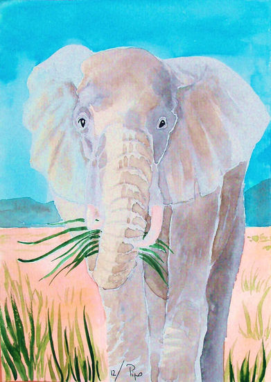 elefante Watercolour Paper Animals