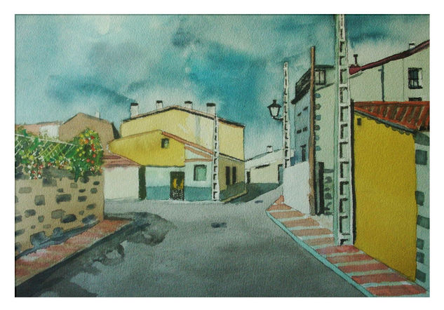 Acuarela n.3-de Aldea del Rey niño. (Avila) Watercolour Card Landscaping