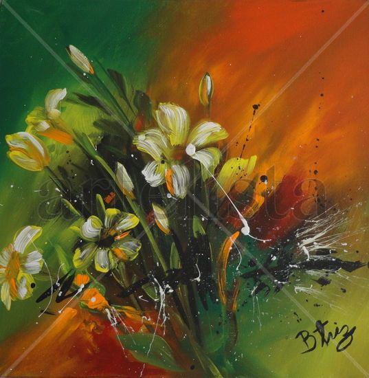 HADAS BLANCAS Acrylic Canvas Floral Painting