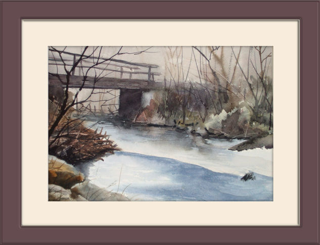 puente en la bruma Watercolour Paper Landscaping