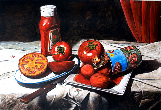 Tomates 2 Acrylic Others Still Life Paintings