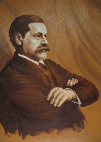 Sigmund Freud Óleo Lienzo Retrato