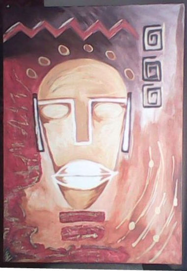 rostro etnico Mixed media Canvas Figure Painting