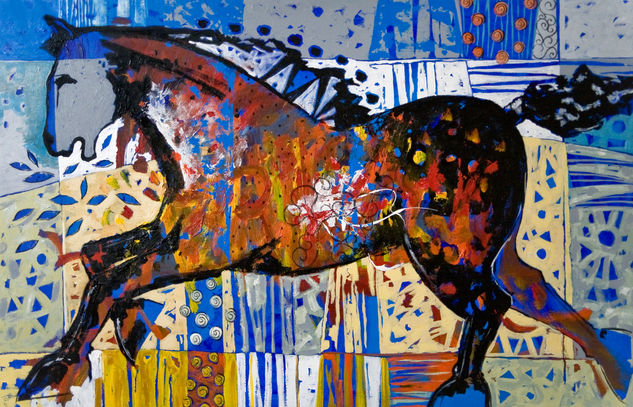 CABALLO LIBERTAD Nro. 2 Mixed media Canvas Animals