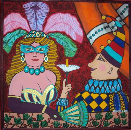 La Dama Acrylic Canvas Figure Painting