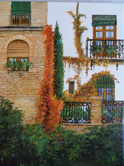 FACHADA EN EL DARRO Oil Canvas Others