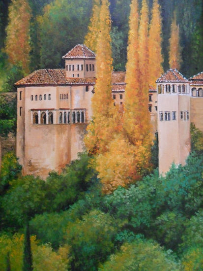 PALACIOS NAZARIES EN OTOÑO Oil Canvas Landscaping