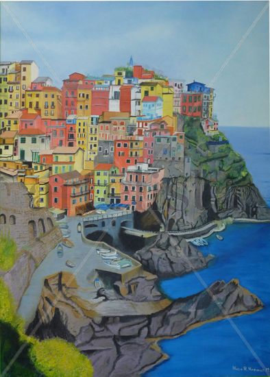 Manarola Óleo Lienzo Paisaje