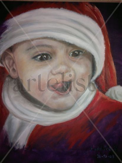 Las primeras navidades de Abraham Oil Canvas Portrait